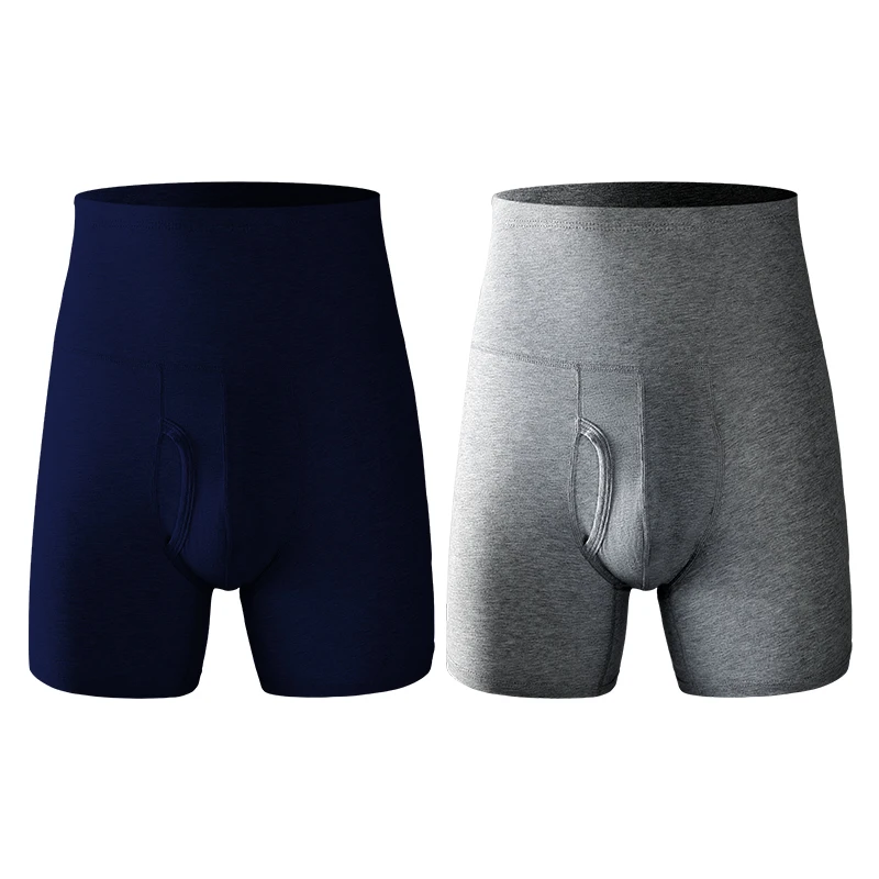 1 قطعة ملابس داخلية للرجال الرجال القطن عالية الخصر البطن حجم كبير إطالة مكافحة ارتداء الساق بالإضافة إلى الدهون الدافئة الرياضة سراويل بوكسر