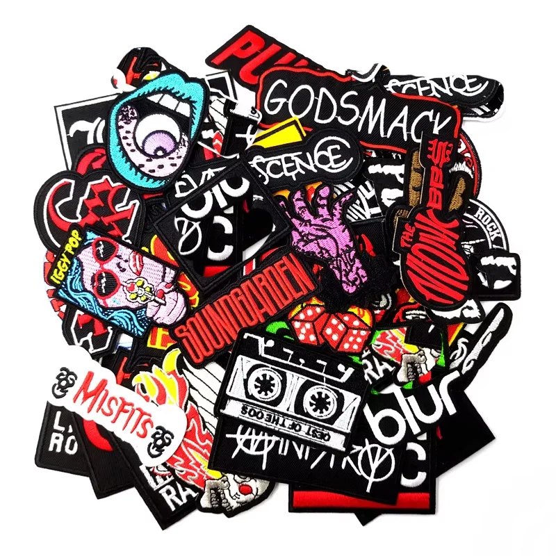 Bands Iron On Patches Apparel Sewing Fabric Handmade Appliques For Clothing Punk Rock Stickers Badges Parche