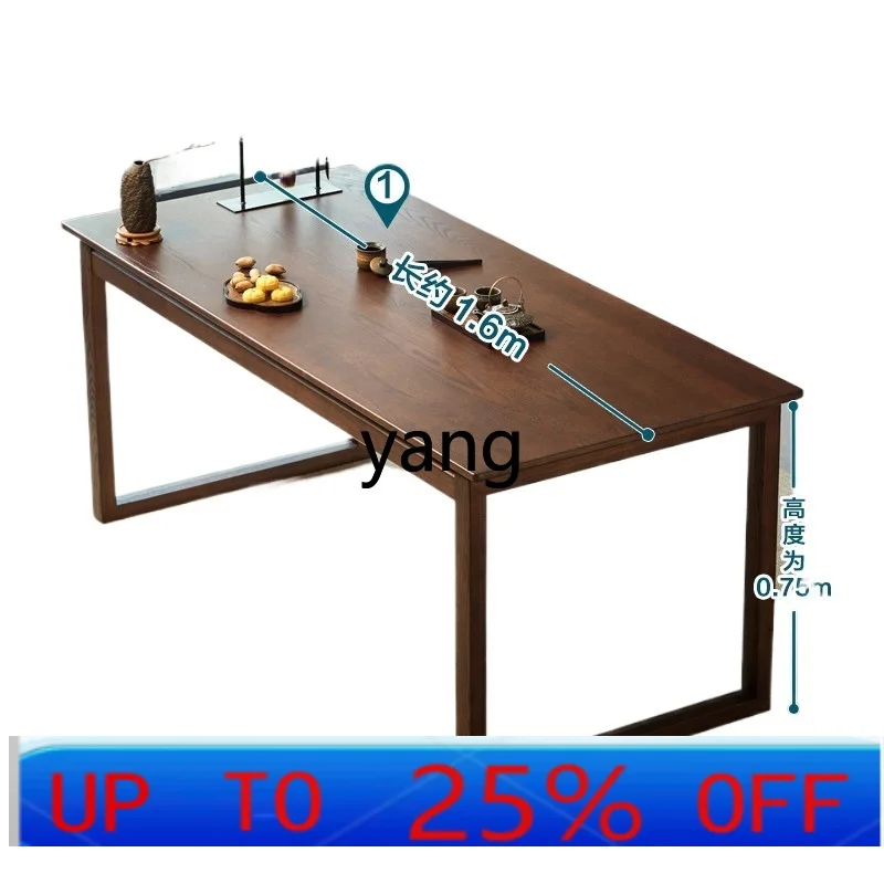 

LMM home white wax wood pure solid wood coffee table dining table dual-purpose living room tea table desk