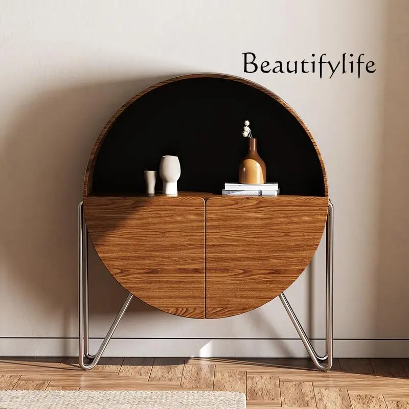 

Entrance cabinet Art living room Entrance table Solid wood against the wall High-end creative corridor entrance table