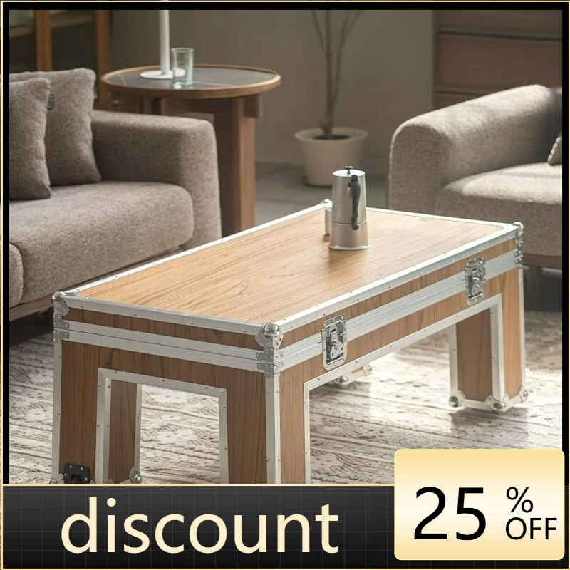 

LTT air box coffee table removable with storage all aluminum hemming retro nostalgic coffee table