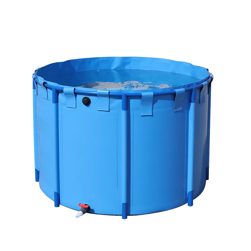 

Round canvas fish pond with bracket fish special water tank breeding folding can be stacked thickened large tarp fish pond