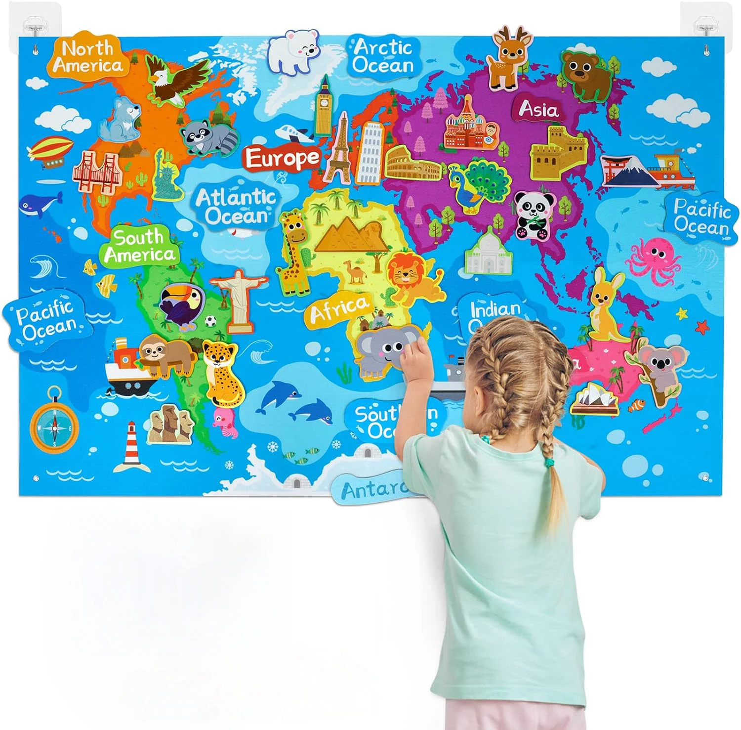 Zoom Tier Filz Geschichte Bord Montessori Frühen Lernen Spielzeug Themen Storytelling Flanell Spielzeug Interaktive Spiel Wand Hängen Geschenke – Detail 6