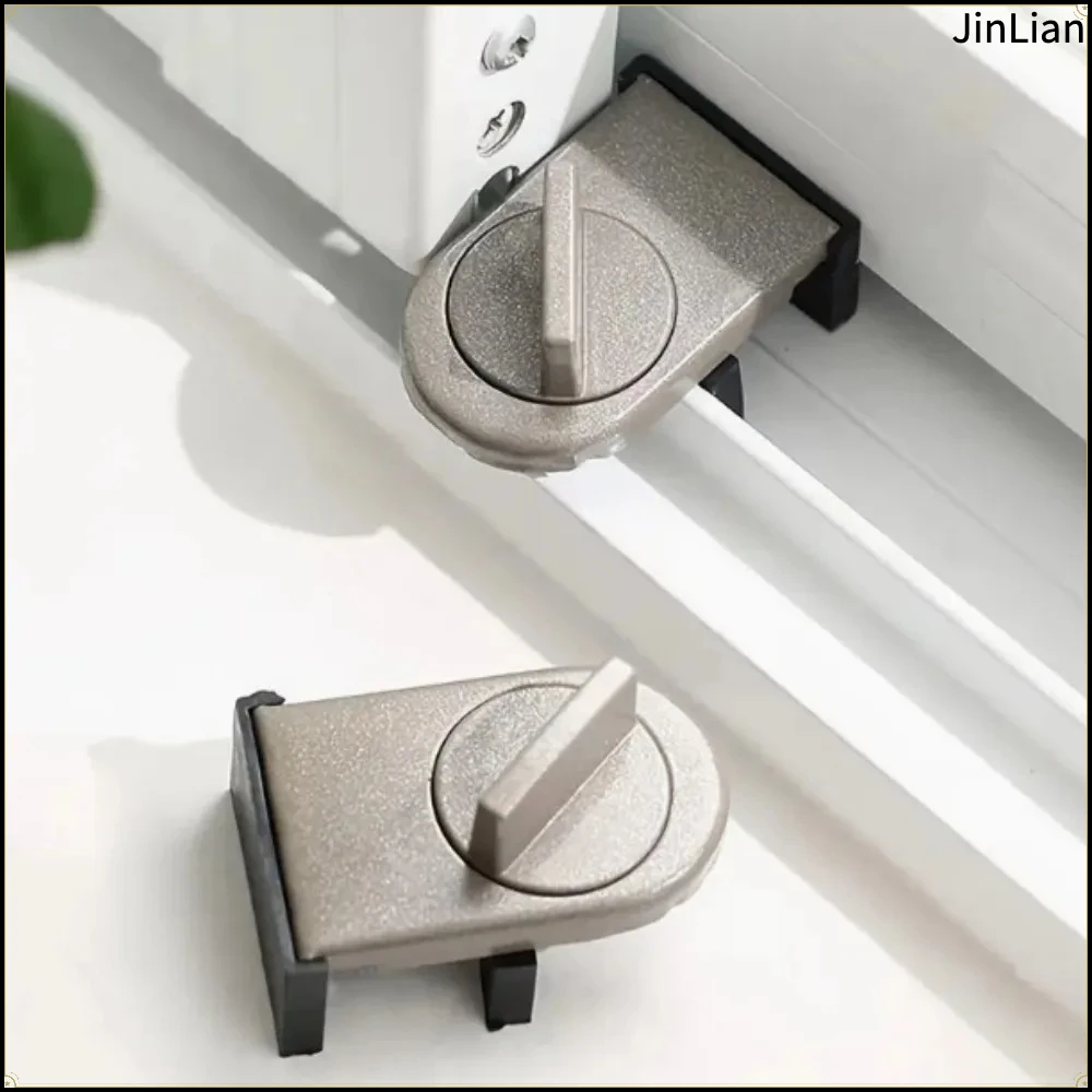 No-Drill Sliding Door Lock, Anti-Theft Safety Latch,Child Safety Lock for Sliding Windows, High-Rise Anti-Fall Limiter