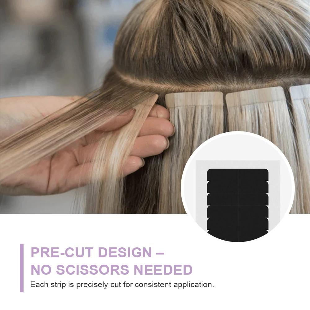 Lanshii Tape-In Hair Extension Tape Replacement Tabs – 120 Double-Sided Waterproof Tabs 4x0.8cm, Invisible & Strong Hold