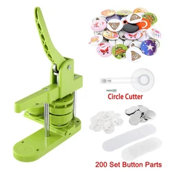 Button Badge Maker DIY Blank Pin Button Punch Press Machine Badge Mould With 200pcs Button Parts Circle Cutter Accessories