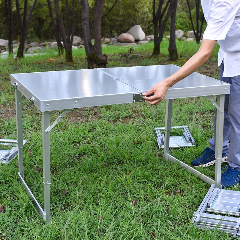 Outdoor folding tables and chairs, picnic tables portable aluminum alloy camping