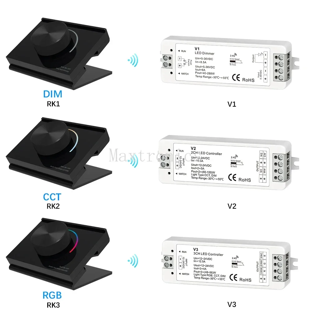 Rf-デスクトップリモコン,rk1/rk2/rk3, rf, rf,シングルカラー用調光器,rgb,デュアルカラー,新しい2.4g