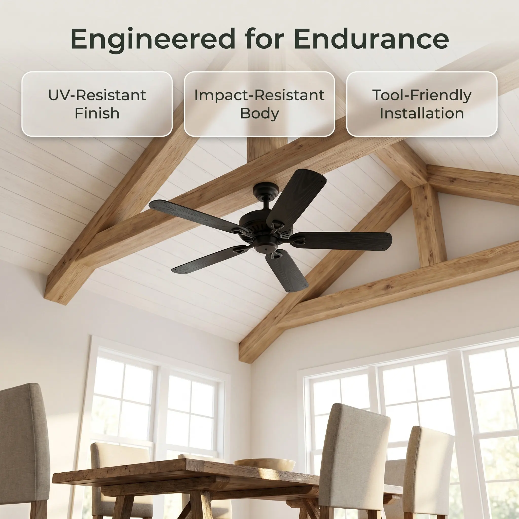 Plastic Ceiling Fan Blade Replacement Wood Grain Pattern Stable Flexible Quiet Home Office School Ceiling Fan Blades