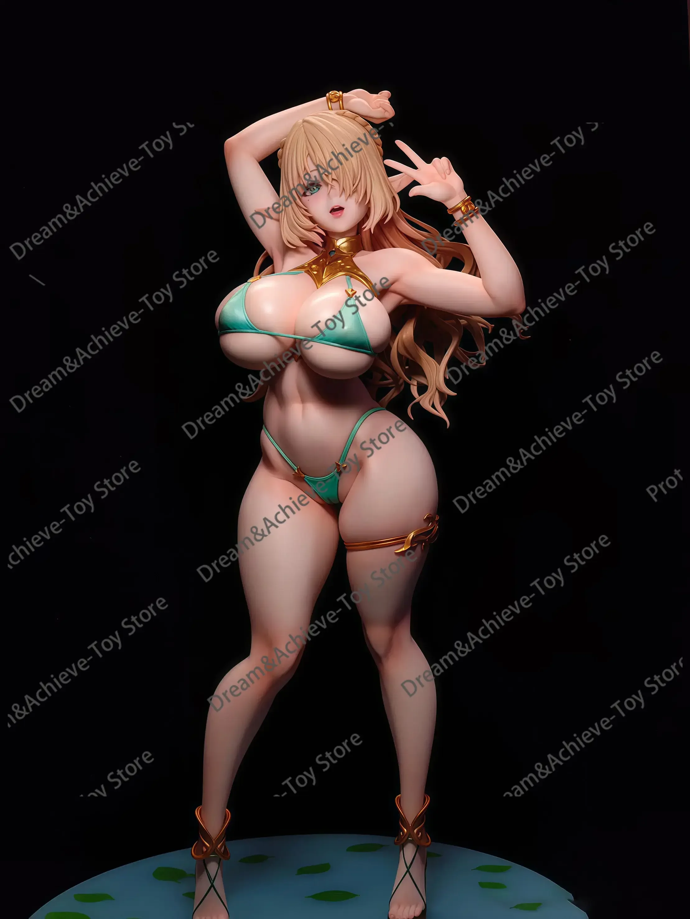 Elf Village Cecil Bathing Ver. GK Statue Elf Girl Anime Figure Desktop Scene Collectible Model Gift