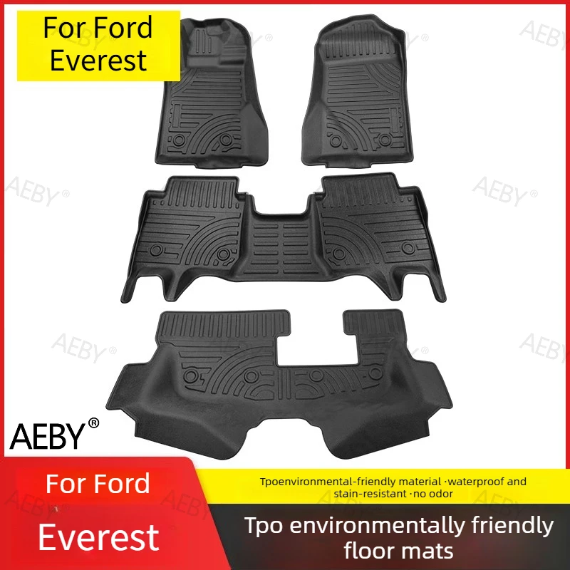 

For Ford Everest 2022-2026 TPE Floor Underlay Heavy Duty Waterproof Anti-Slip,Large foot pads,All inclusive,Car accessories