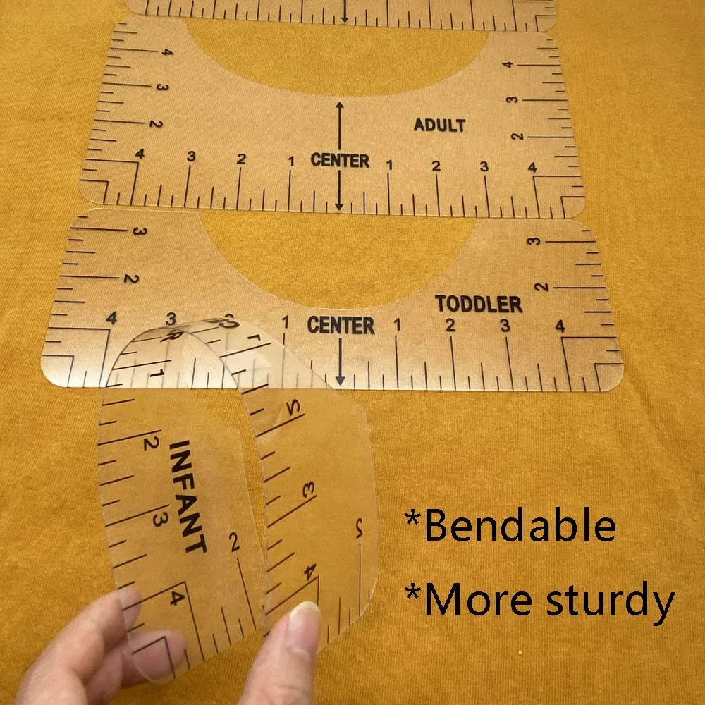 T-Shirt Ruler Guide Alignment Tool for Vinyl, Alignment Tool for Graphics T Shirt Centering Tool (Clear & Transparent)