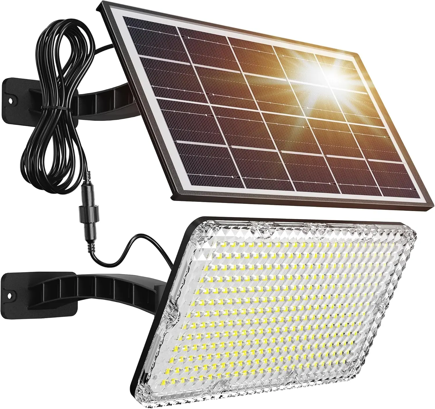 

1000 Lumens Solar Security Light with 4000mAh Battery, IP65 Waterproof Outdoor Flood Light for Wall Porch Shed
