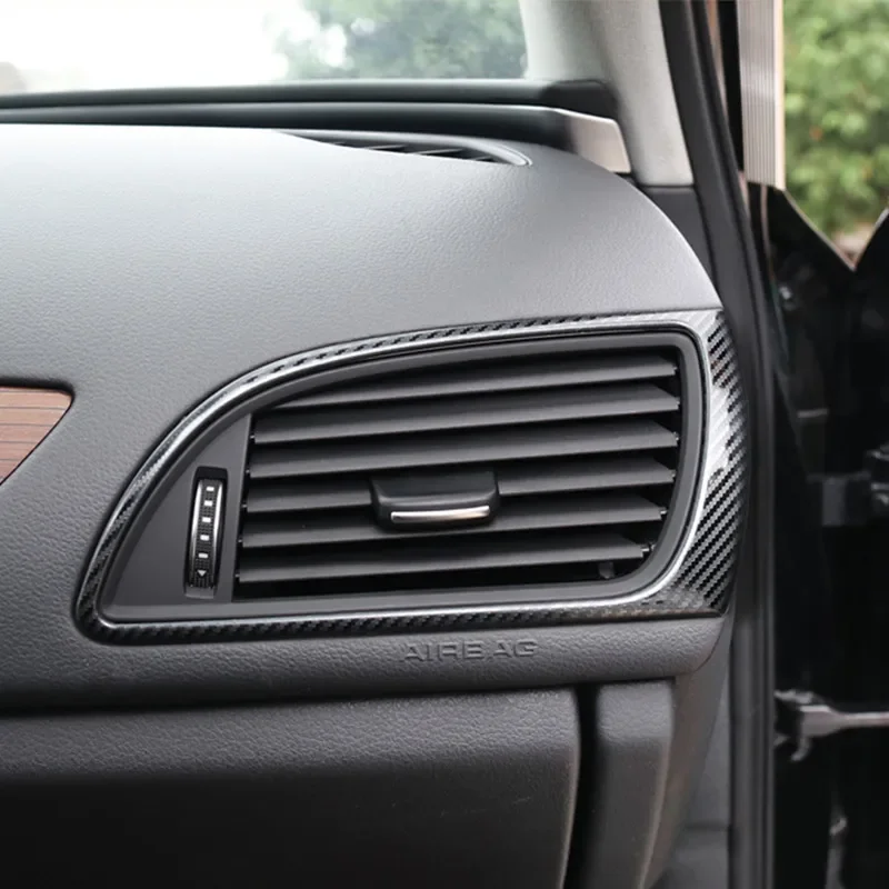 Center Console Gear Shift Frame Water Cup Holder Panel Trim For Audi A6 C7 2012-2018 Stainless Steel Air Outlet Cover Trim