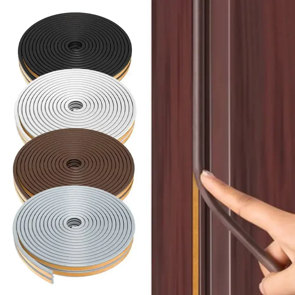 5m/10m Weather Stripping Door Seal Strip Diep Self-adhesive Draft Stopper Tape Window Insulation Noise Rubber Sealing Strip