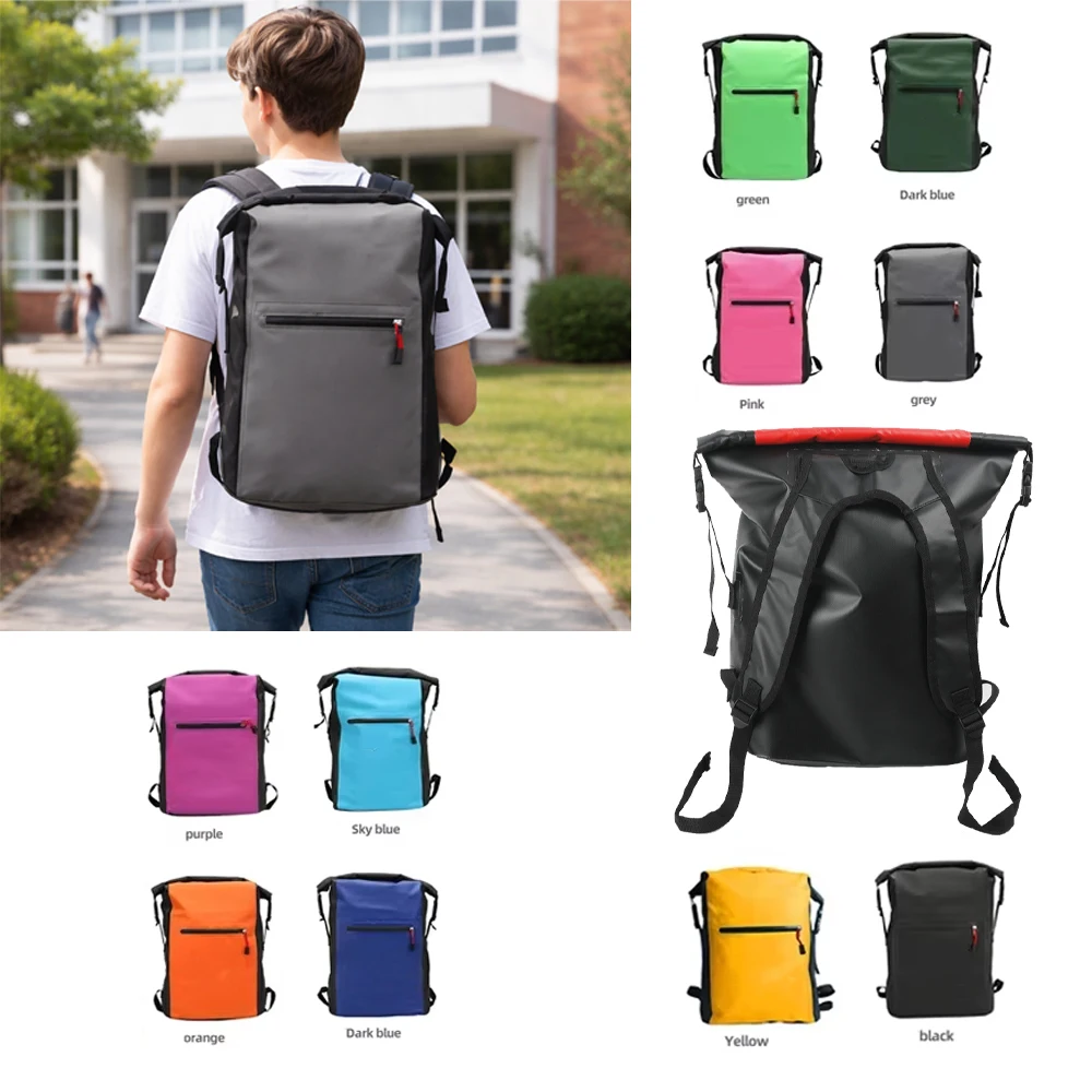 

25L Waterproof Dry Bag Backpack, PVC Roll Top Floating Sack for Beach Kayak Boat Hike Swim, Multi-use Water Resistant Gear