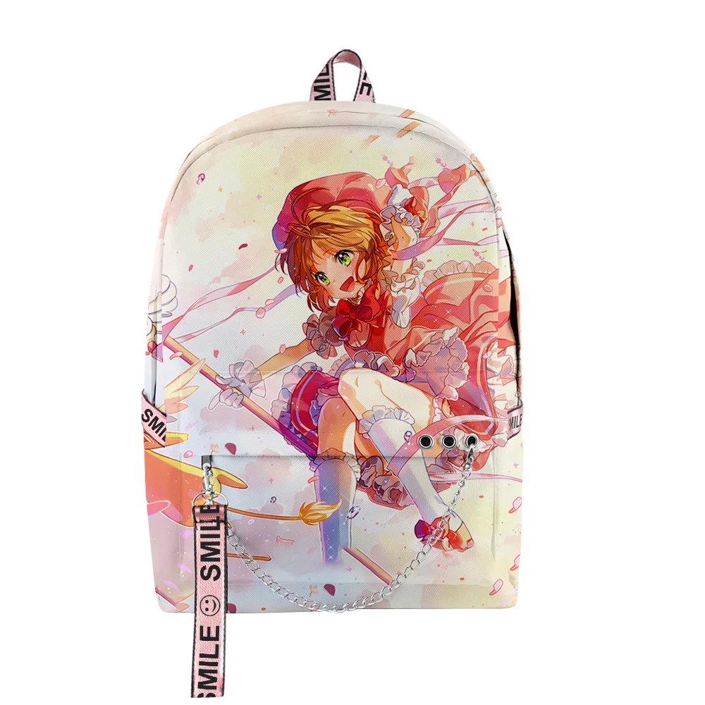 Classic Popular cardcaptor sakura Student School Bags Unisex 3D Print Oxford Waterproof Notebook multifunction Travel Backpacks