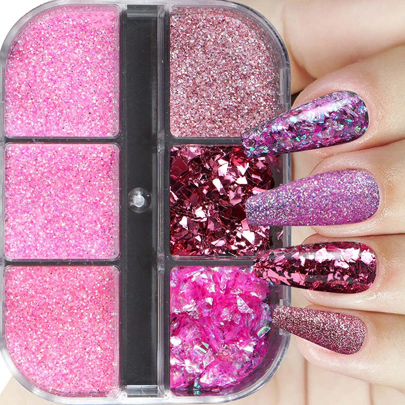 1 scatola da 6 griglie 3D Mini Round Nail Paillettes Kawaii Coreano Black Dot Nail Art Flake Y2K Golden Silvery Shinny Charms Accessori