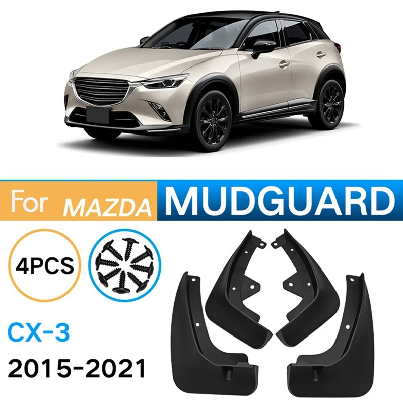 4PCS Car Mudguard Mud Flaps Splash Mud Guard Fender For Mazda CX-3 CX3 2015-2021 Car Accessories