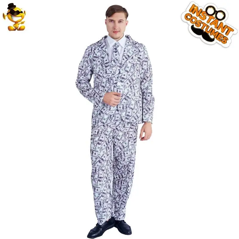 

loween Par Suit Money Print Cosplay Costume Stage Performance Clothing Women's Traditional Ethnic Faion Winter