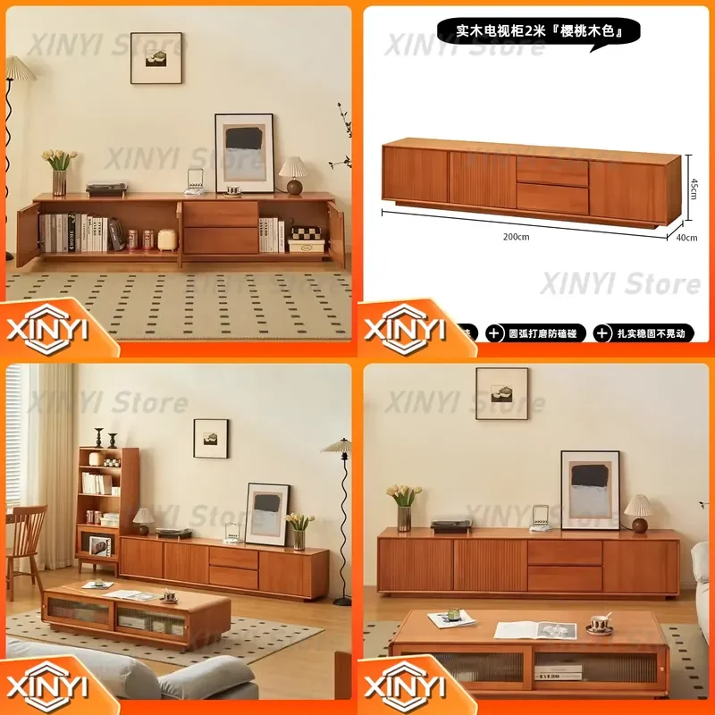 Wood Aesthetic TV Stands Storage Organizer Universal Cabinets TV Table for Living Room Designer TV Stand for Replica