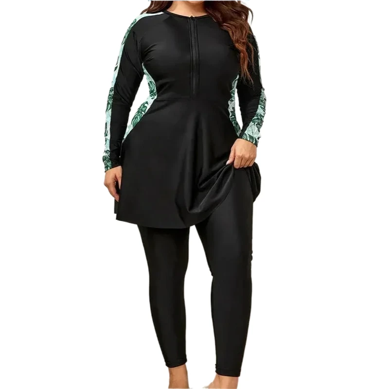 Plus Size Muslim Swimwear Modest Women Swimsuit Islamic Swimming Clothing Burkini Beach Wear Dress Bathing Suit Mujer 2026 New