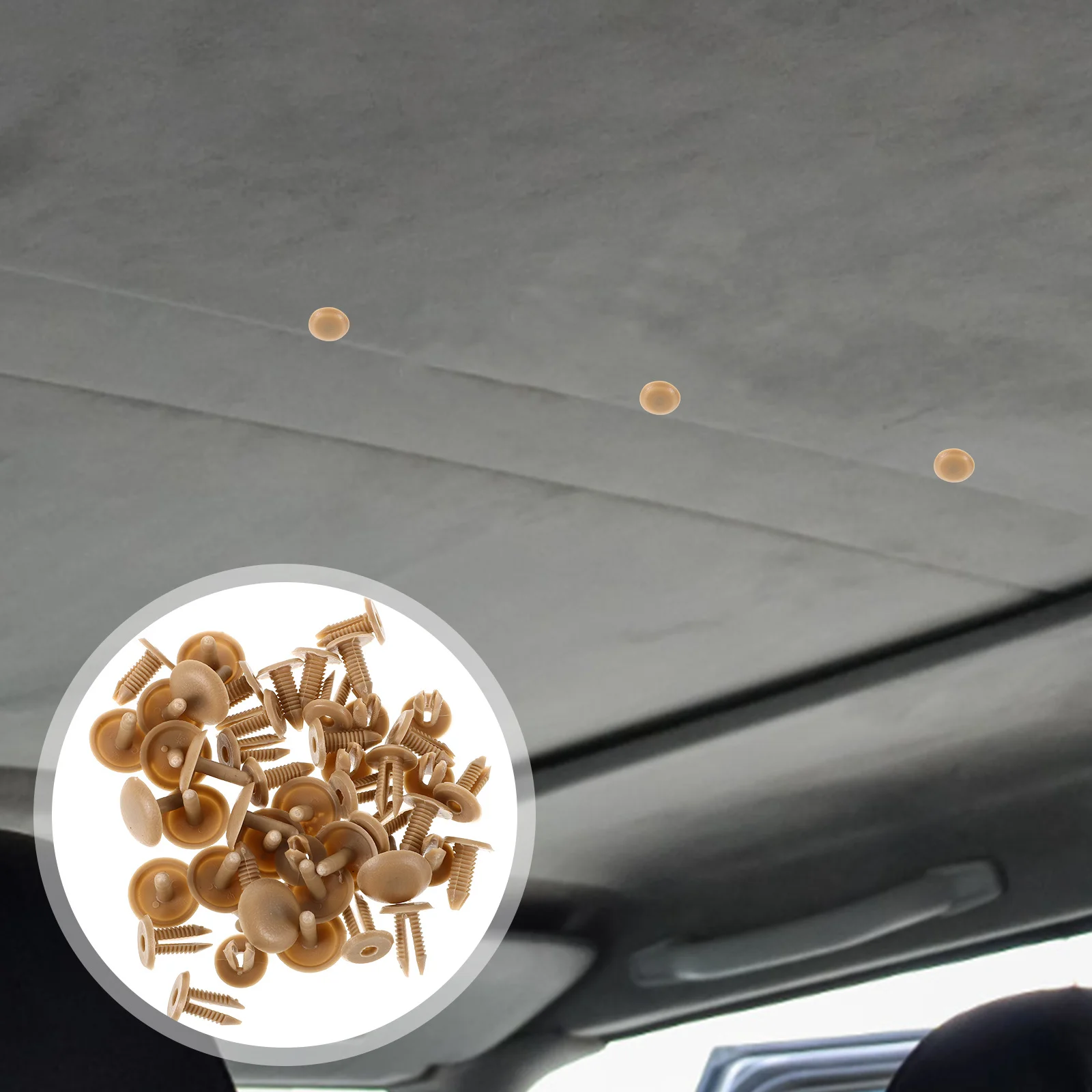 

30Pcs Universal Car Clips Plastic Push Pin Retainer Beige Fasteners Headliner Panel Interior Repair Expansion Push Retainer