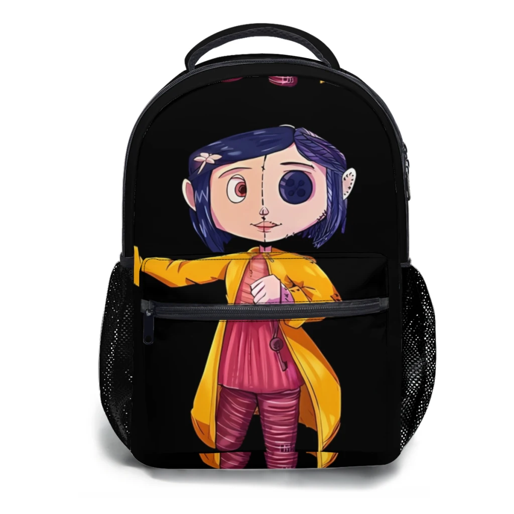 Mochila Coraline Jones de gran capacidad, bolso de libro de moda, multibolsillos, ajustable, 17 pulgadas, nueva moda