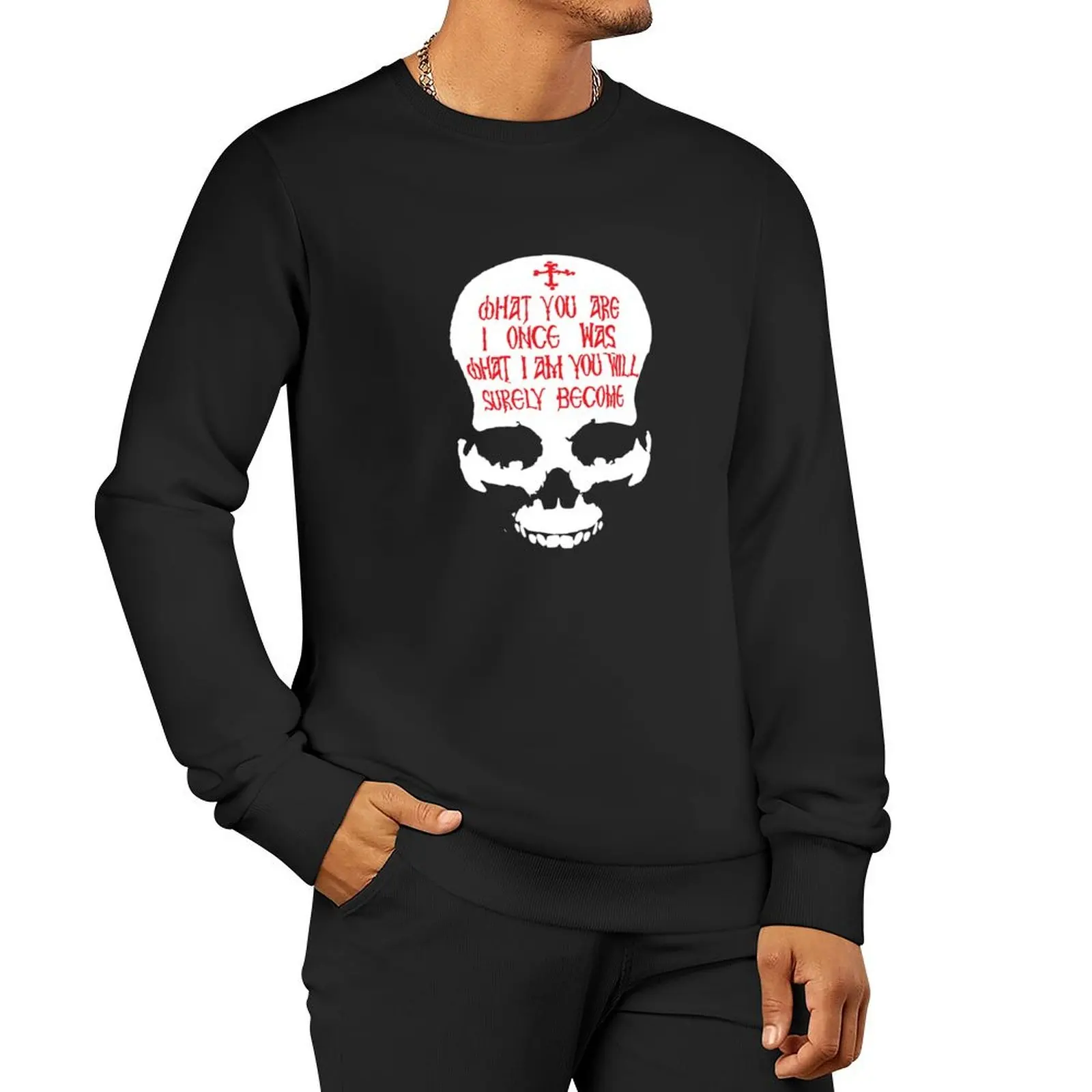 

Orthodox Christian Skull inscription Pullover Hoodie men clothing sweatshirt male