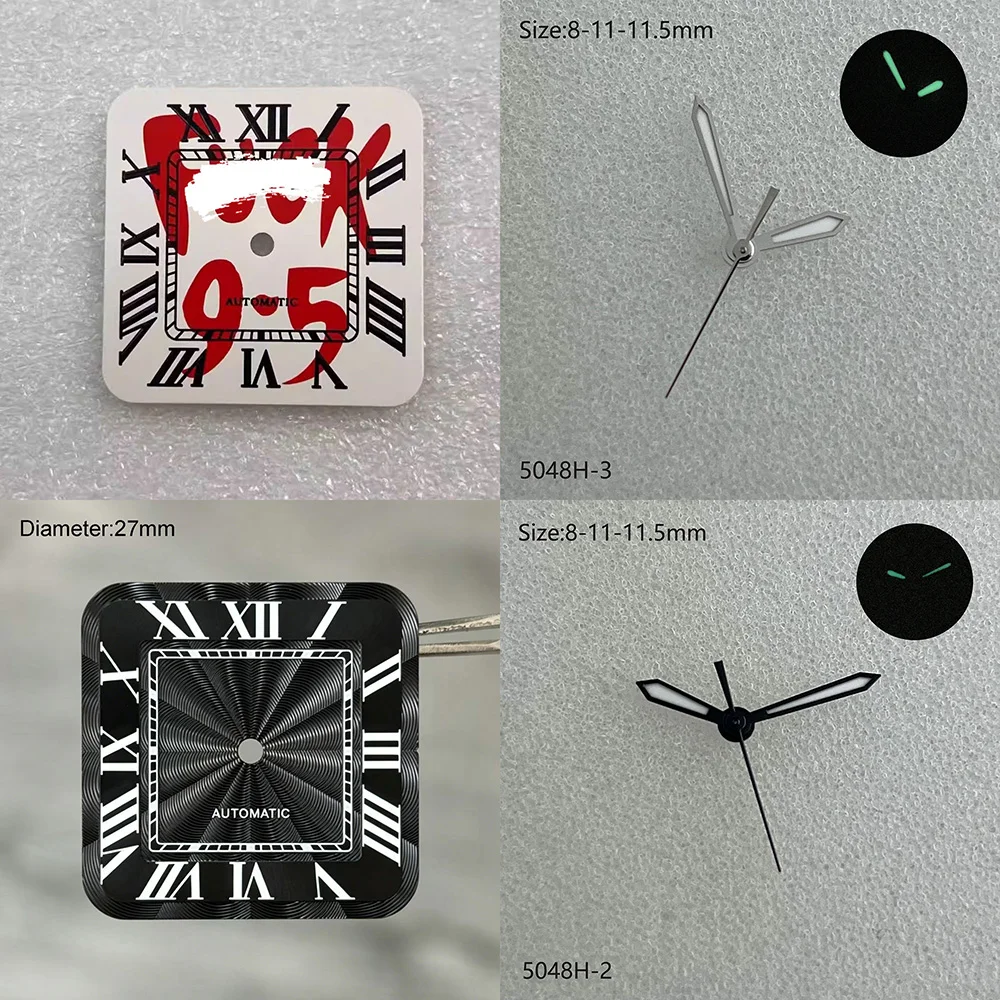27mm NH35 S Logo Square Dial Santo SDial Roman Dial No Lumen Fit Japanese NH35 Mechanical Watchmods Watch Modification Parts