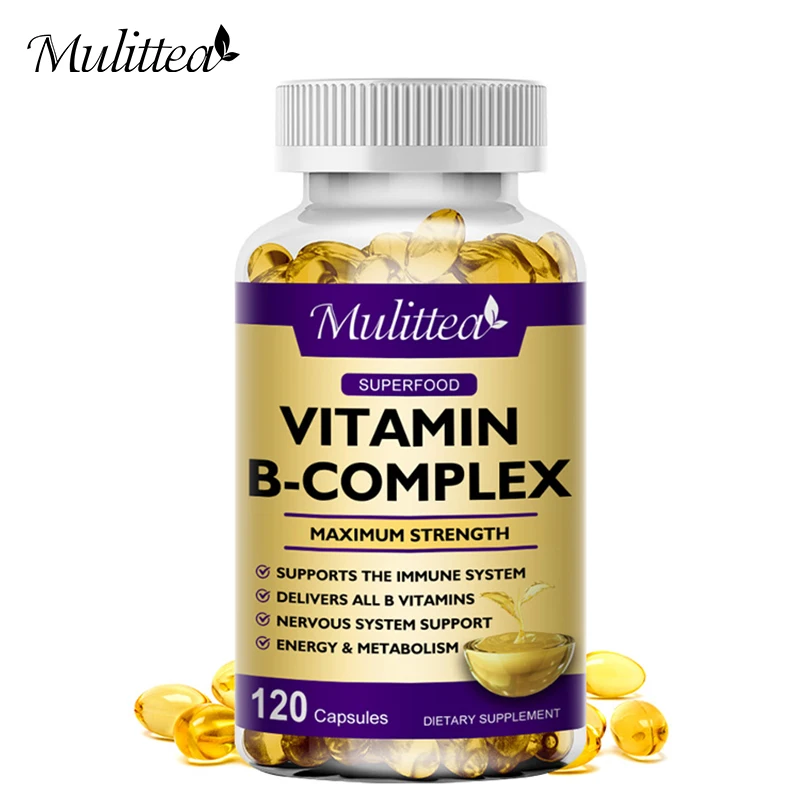 

Mulittea 3X Complex Vitamin B Supplements (B12 B1 B2 B3 B5 B6 B9 Folic Acid &Biotin) for Relieve Stress Improve Immunity System