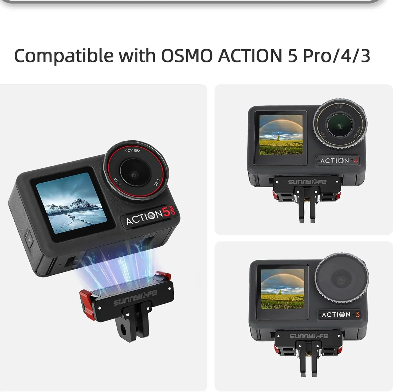 Sunnylife Magnetic Adapter For DJI Osmo Action 5 PRO 4/3/2 Foldable Quick-release Plate for Osmo 360 Camera Expansion Accessor - Image 4
