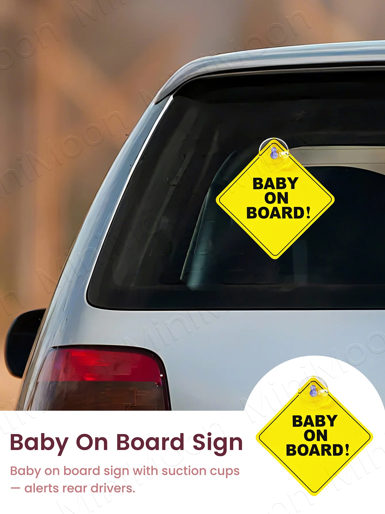 2 Buah Cermin Mobil Bayi Universal atau 1 Buah dengan Stiker Mobil, Dudukan Sandaran Kepala Sudut Lebar Anti Pecah untuk Pandangan Belakang yang Jelas