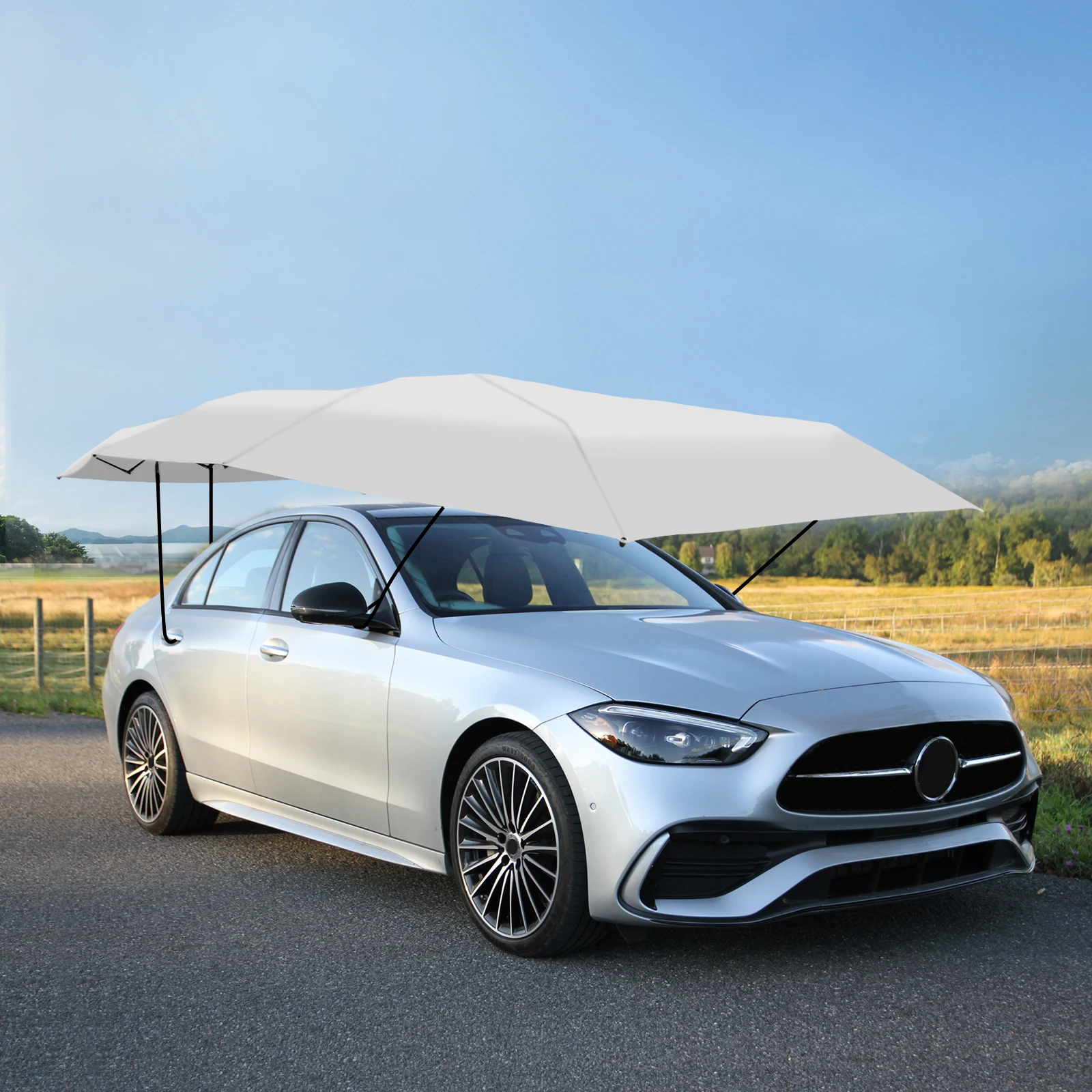 مظلة السيارة المتنقلة المرآب المظلة العزل الحراري غطاء السيارة الحماية من الشمس غطاء السيارة، مأوى المطر القابل للطي سقيفة السيارة