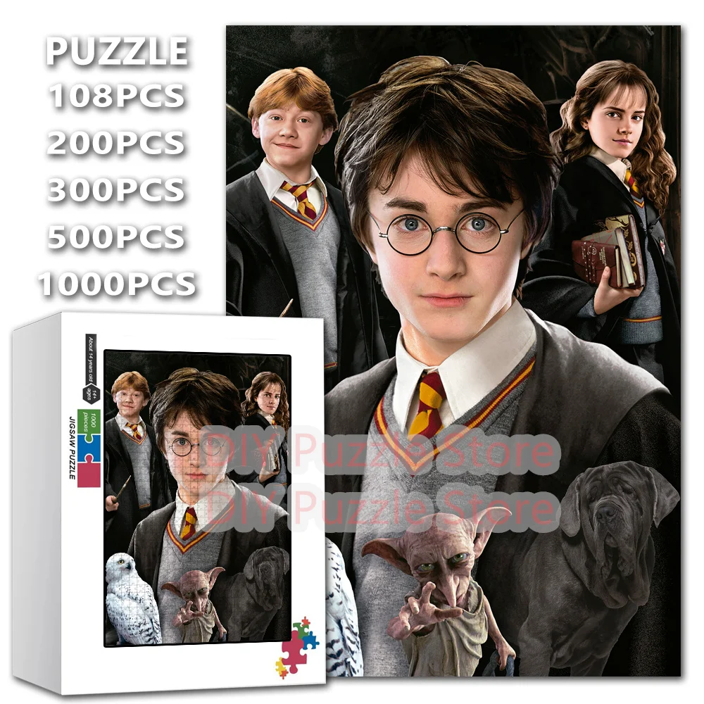 

Diy 108/200/300/500/1000/1500 Pieces Intelligence Puzzles Harry Potter Magic Movies Print Puzzle Educational Enlighten Toys