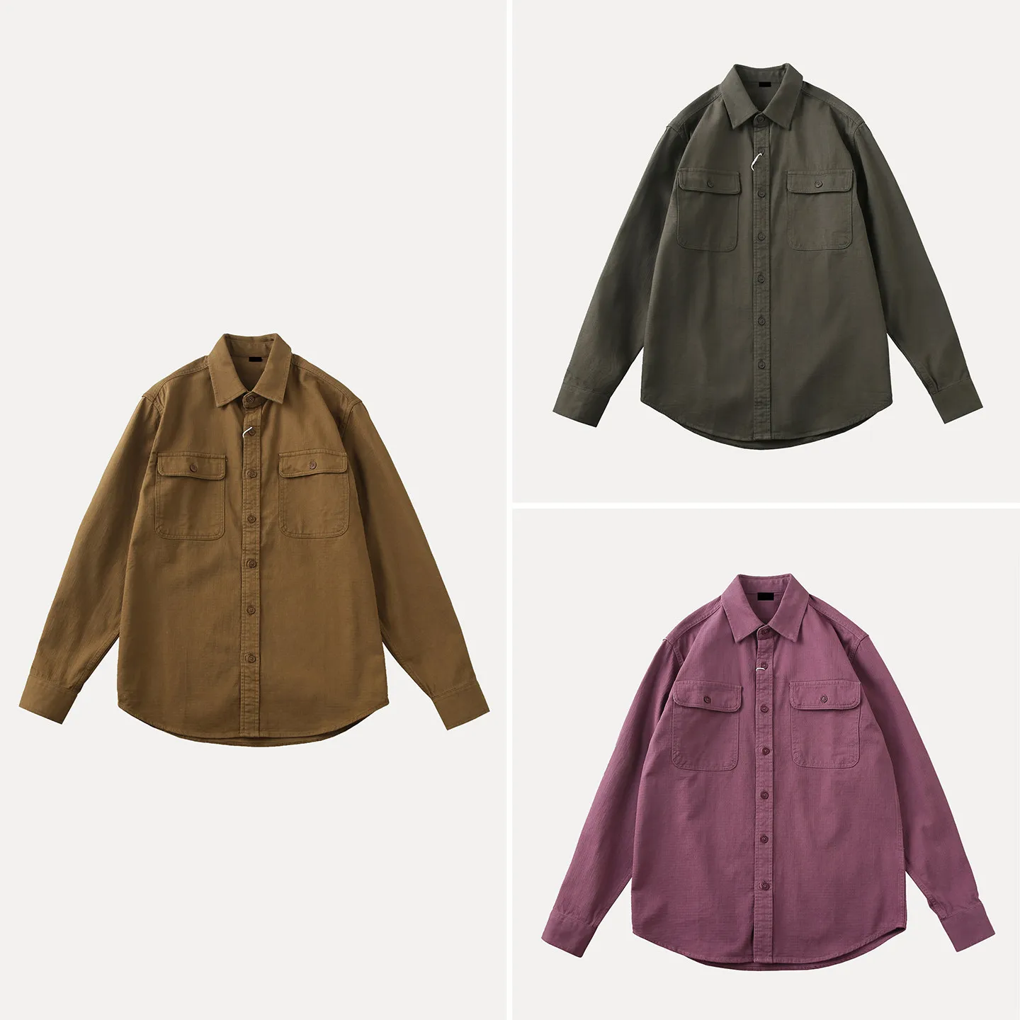 

Men's Fashion Workwear Jacket Spring 2026 Long Sleeve Double Pocket Vintage Personality Shirt Loose Fit European Style