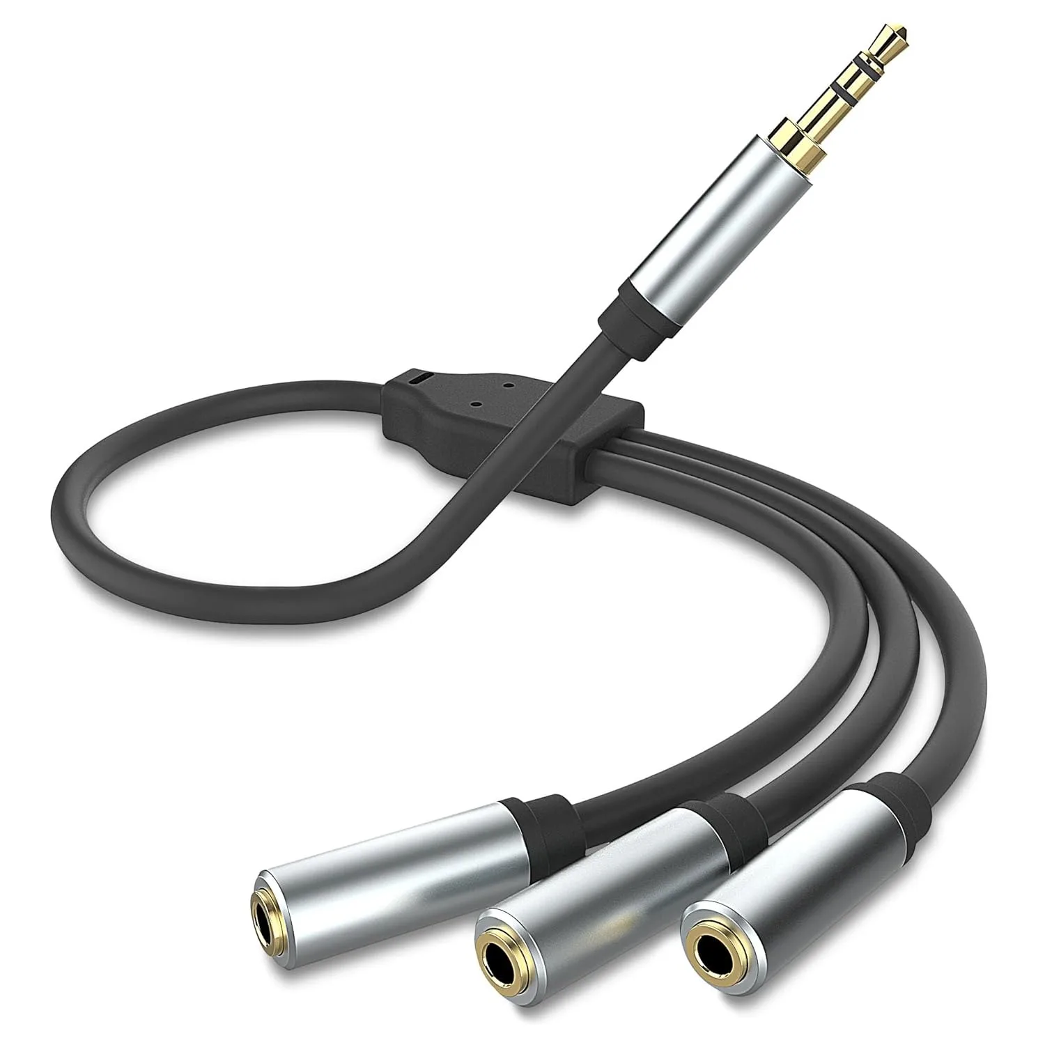 

3.5mm 1/8 TRS 1 Male to 3 Female 3-Way Stereo Audio Aux Splitter Cable 1-Input 3-Output Stereo Jack Audio Distributor Cable 30cm