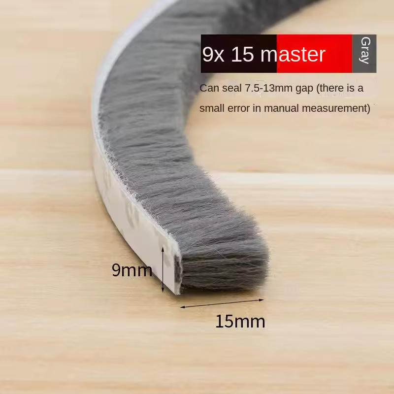 Self-adhesive Bristles Wool Pile Weatherstrip Door Window Brush Seal 7/9 X 5mm 9mm 12mm 15mm 23mm Warm Winter Gray White Brown - Image 13