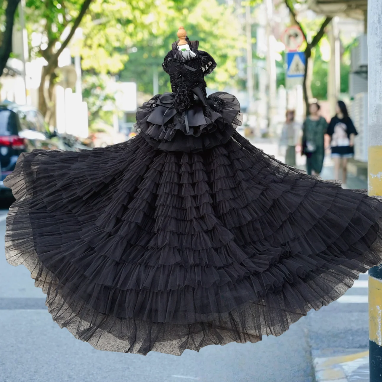 

Dog clothes pet dress with removable for weddings birthdays photos floral embroidery bow holiday gift Costume for dog pet gown