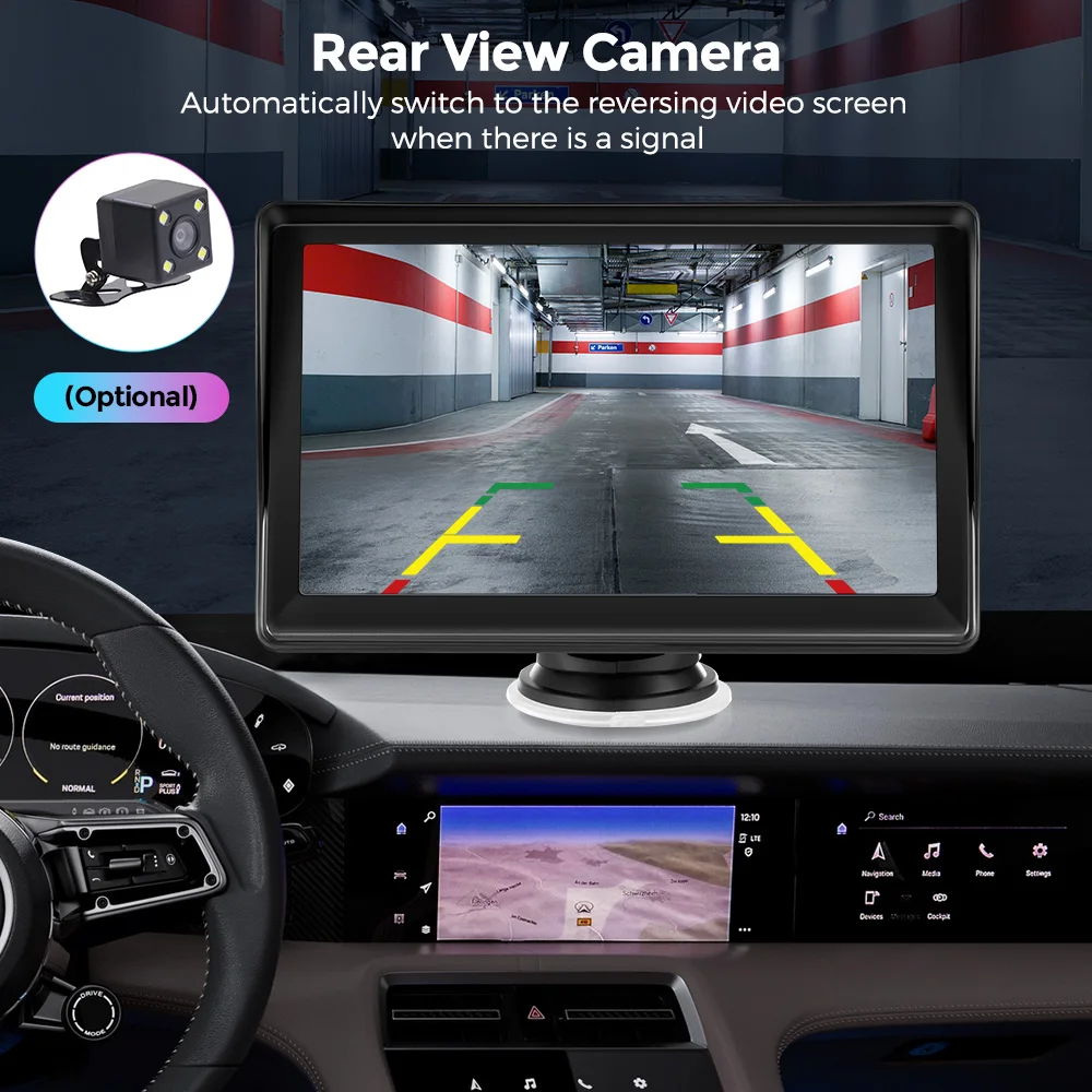 7 "راديو السيارة المحمول العالمي Carplay أندرويد السيارات GPS WIFI BT5.0 AUX FM شاشة تعمل باللمس سيارة مشغل فيديو الوسائط المتعددة