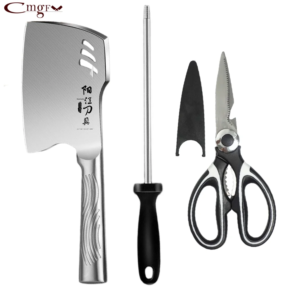 Stainless Steel Axe Kitchewn Knife Forging Bone Chopping Knife Bone Chopping Multi-Function Tool Food Processing Special Tool