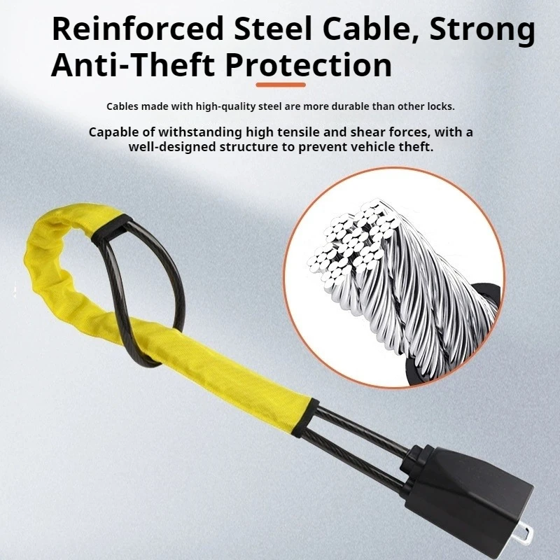 قفل عجلة قيادة السيارة العالمي مع حزام الأمان أبازيم قفل قوي لمنع السرقة قفل الجهاز المضاد لشاحنة SUV فان RV