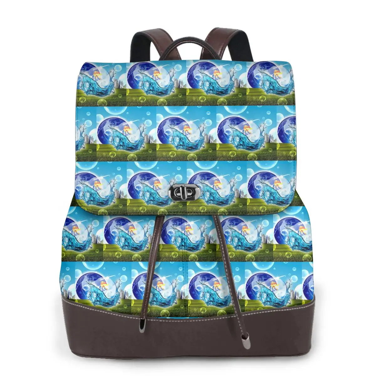 Frutiger Aero Bookbag School Student Bags Hiking Travel Daypack for Women Fashion Derma Backpack