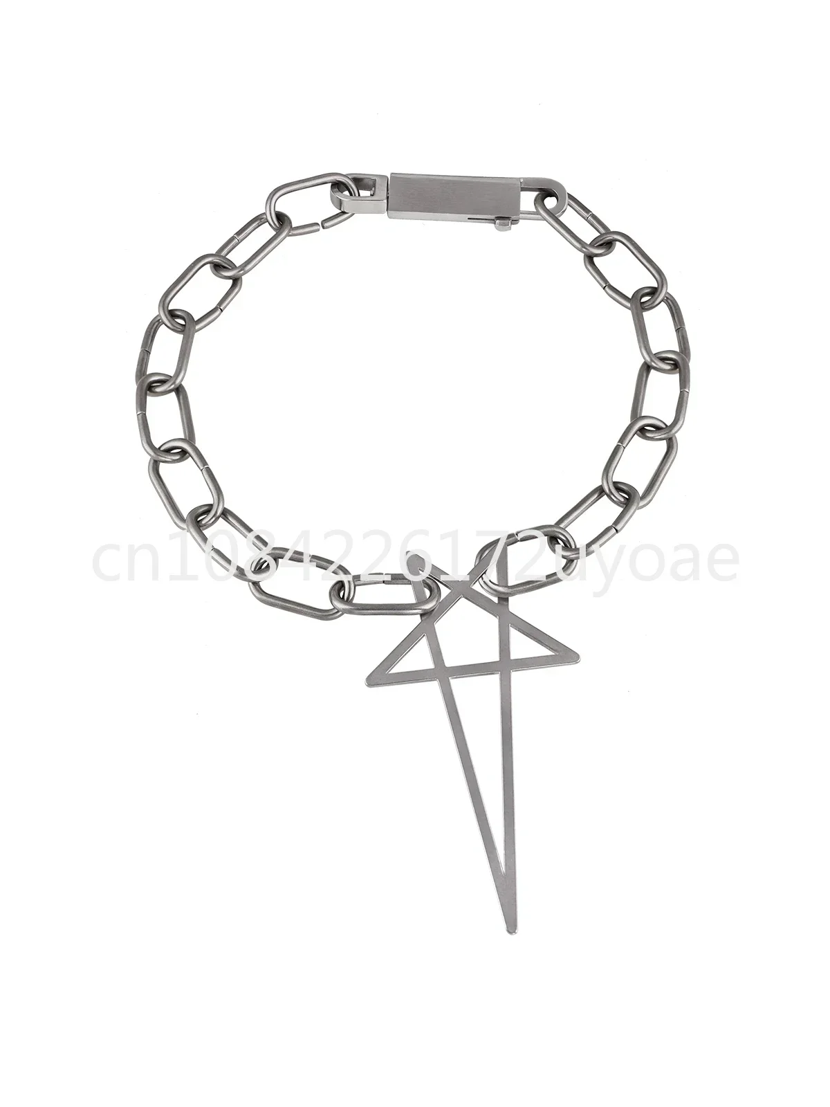 European and American exaggerated and domineering RO pentagram necklace retro trend super cool punk goth necklace