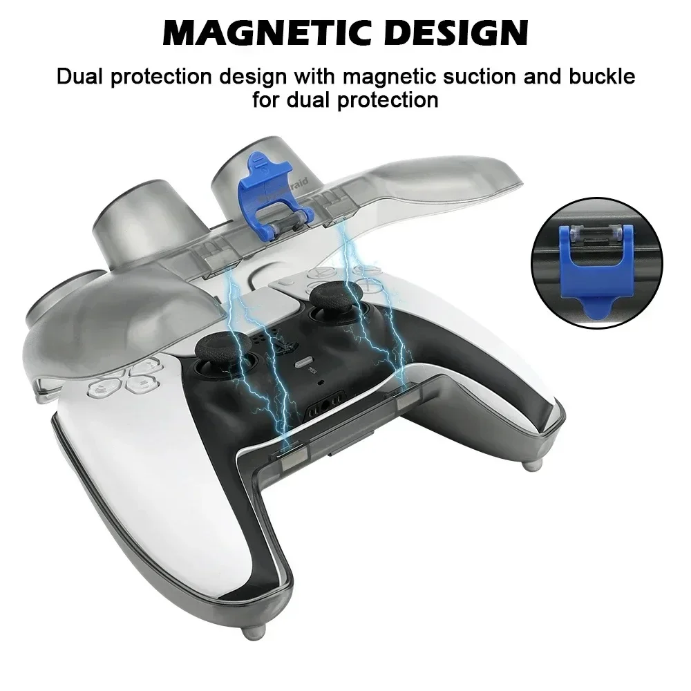 صندوق تخزين محمول شفاف لـ PS5 ، مقبض ملحقات اللعبة ، حافظة واقية صلبة شفافة لجهاز تحكم نحيف PS5 ، دروبشيبينغ