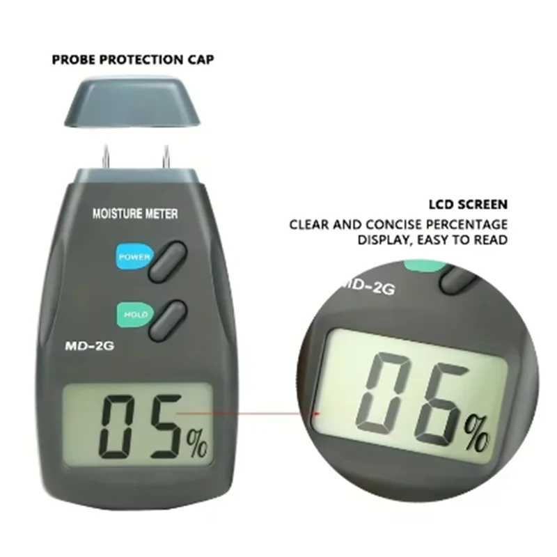 

B84B-Precision 5%-40% Digital Humidity Meter For Wood, High Accuracy Moisture Detector & Timber Hygrometer Tester