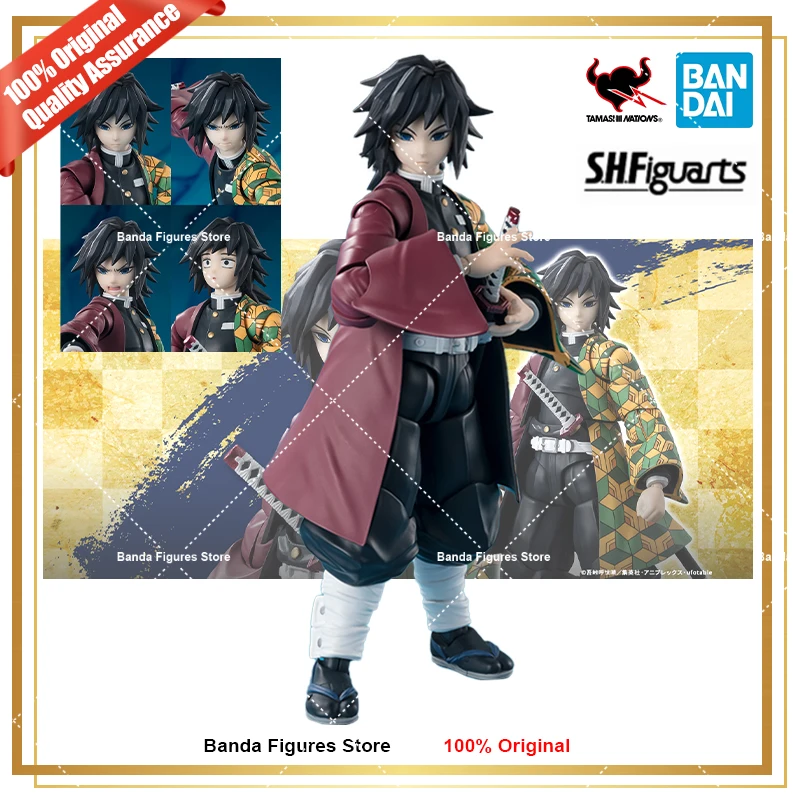 Original Bandai S.H.Figuarts Shf Demon Slayer Kimetsu no Yaiba Giyu Tomioka In Stock Anime Action Collection Figures Model Toys