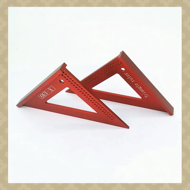 

AB45 Woodworking Hole Scribing Gauge, 45/90 Degree Triangular Ruler, Double Scale Right Angle Measuring Marking Tool