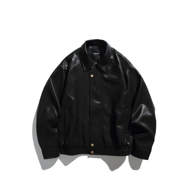 Luxury Soft PU Leather Jacket Men Vintage Bomber Jacket Streetwear Motorcycle Jackets Faux Leather Windbreaker Autumn Outerwears