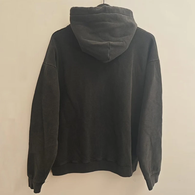 25FW أفضل جودة كلاسيكي مقلوب رسائل شعار طباعة مارتين روز هوديي مقنعين الرجال النساء زوجين Vintage البلوفرات السوداء المغسولة